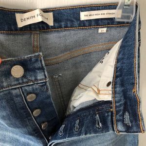 High rise straight denim.